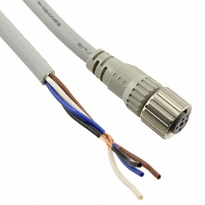 Cable conector de 4 polos M12 de 1m Arnés de cableado de automatización industrial con extremo sin terminar, 2 unidades - Product Image 3