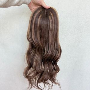 วิกผมหน้าผากลูกไม้แบบลอนสีน้ำตาลเข้ม ไฮไลท์สีคาราเมล ขนาด 16-18 นิ้ว  แบบไม่ต้องใช้กาว  วิกผมลูกไม้ HD สำหรับผู้หญิง - Product Image 2