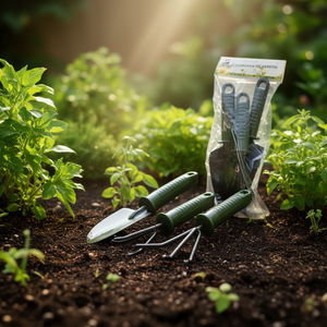 MNJ <b>Gardening</b> <b>Tools</b> <b>Set</b> 6Pcs Black Plastic Hand <b>Tools</b> For Planting And Digging - Product Image 2