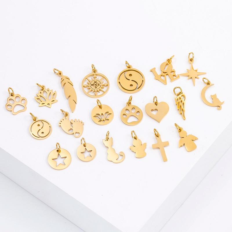 Stainless Steel Hollow Animal Cat or Dog Claw Charm for DIY