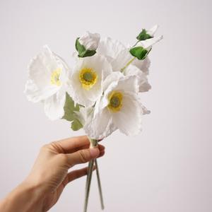Flor de Amapola Artificial de Tacto Real en Color <span class=keywords><strong>Rosa</strong></span> y Blanco a Precio de Fábrica para Centros de Mesa en el Hogar, Decoración de Bodas - Product Image 2