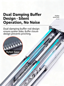 Rail <span class=keywords><strong>coulissant</strong></span> à amortissement en acier laminé à froid de qualité supérieure YENUO - Guides supérieurs et inférieurs robustes <span class=keywords><strong>pour</strong></span> armoire/vin/vitrine - Product Image 5