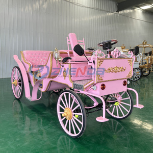 2026 High-grade Princess <b>Cinderella</b> <b>Horse</b> Carriage for Sale Pink Four-wheeled Sightseeing Carriage - Product Image 6