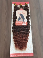 Cheveux synthétiques pour tresses au crochet Ocean Wave 3X Deep Wave 300g - Cheveux ondulés et bouclés pour tresses bohèmes - Fibre haute température