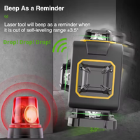 16 lignes 4D 360 °   Niveau laser vert auto-nivelant avec base rotative pour la construction, le carrelage et le revêtement de sol
