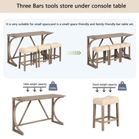 Ensemble de table de bar 4 pièces avec prise électrique, table de bar et chaises, ensemble de table de bar avec 3 tabourets rembourrés pour salle à manger