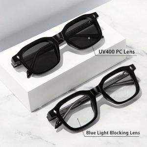 Lunettes de soleil carrées rétro tendance 2025 avec logo personnalisé, pour hommes et femmes, en acétate, rivets punk, protection UV400, monture petite en TR90 - Product Image 2