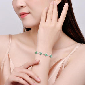 หยกธรรมชาติ เครื่องประดับหยกคุณภาพสูง หยกหยางเขียว กำไลข้อมือเงิน S925 ของขวัญ ใบรับรอง D672 - Product Image 5
