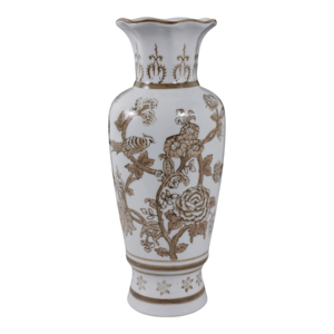 Vaso decorativo in ceramica con disegno di uccelli e rampicanti per l'arredamento della casa, perfetto vaso per fiori per camera da letto e soggiorno - Product Image 4