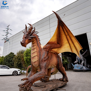 SGWD09 Patio trasero Parque infantil Alta simulación Big Fly Dragon Animatronic Fire Dragon Model para la venta - Product Image 1