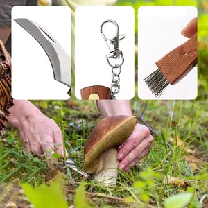 बगीचे की आपूर्ति लकड़ी संभाल आउटडोर डेरा डाले हुए तह चाबी का गुच्छा शिकार हंटर मशरूम चाकू के साथ ब्रश