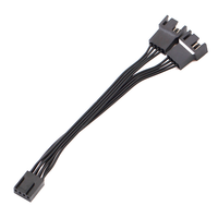 Adaptor Splitter Kipas PWM 2Pin 1 ke 4 Kabel Kustom, Perakitan Kabel untuk Ekstensi Kipas Pendingin CPU PC HUB Berselubung