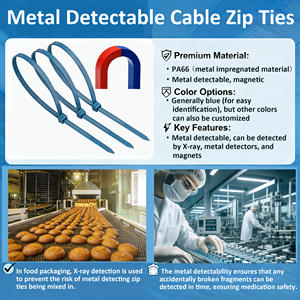 2.5 נודו * 100 מ "מ 100 מחשבים מתכת מזוהה קשר חוט כבל מזון לתעשיית המזון והתרופות - Product Image 2