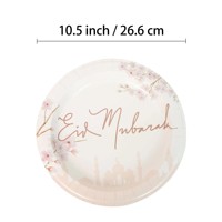Rose Eid Mubarak Tischgeschirr Eid-Party-Zubehör Einweg-Pappteller Becher Servietten Muslimisches Islamisches Fest