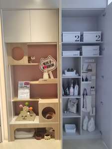 خزانة حيوانات أليفة متعددة الطبقات من MDF، بيت قطط متين مع وسادة قابلة للإزالة وتخزين قابل للتوسيع لغرفة المعيشة - Product Image 2