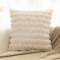Cœur géométrique minimaliste moderne et housse de coussin carrée à motifs floraux coussin en peluche pour la maison salon canapé utilisation