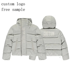 Coupe-vent à capuche grande taille personnalisé, <span class=keywords><strong>veste</strong></span> <span class=keywords><strong>trapstar</strong></span> courte et épaisse en fourrure d'<span class=keywords><strong>hiver</strong></span> pour hommes - Product Image 1