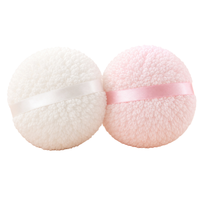 Houppette à poudre surdimensionnée en peluche longue et mignonne avec sangle en ruban, personnalisable avec logo et marque privée