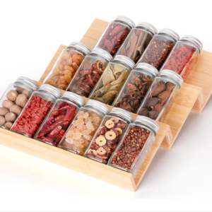 رف توابل خيزران رف توابل خيزران متعدد الاستخدامات رف مخزن قائم 3 طبقات لتخزين المطبخ - Product Image 1