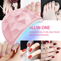 Lampe à ongles UV LED USB 36W rose à texture facetée, sécheuse pour vernis gel, design mignon pour la maison et le salon