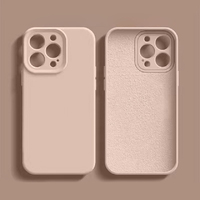 Pour appliquer 16 étui véritable Gel de Silicone coque en caoutchouc anti-rayures doublure en microfibre couverture de téléphone souple pour iPhone 13 14 15 16 Pro Max
