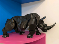 Figurines de rhinocéros créatives en PLA imprimées en 3D, ornements animaux décoratifs à articulations mobiles, jouets en verre effet givré