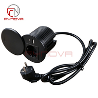 Nouvelle multiprise industrielle ABS 80 mm conforme aux normes européennes, chargeur USB intelligent pour bureau, prise de table ronde pour bureau du personnel