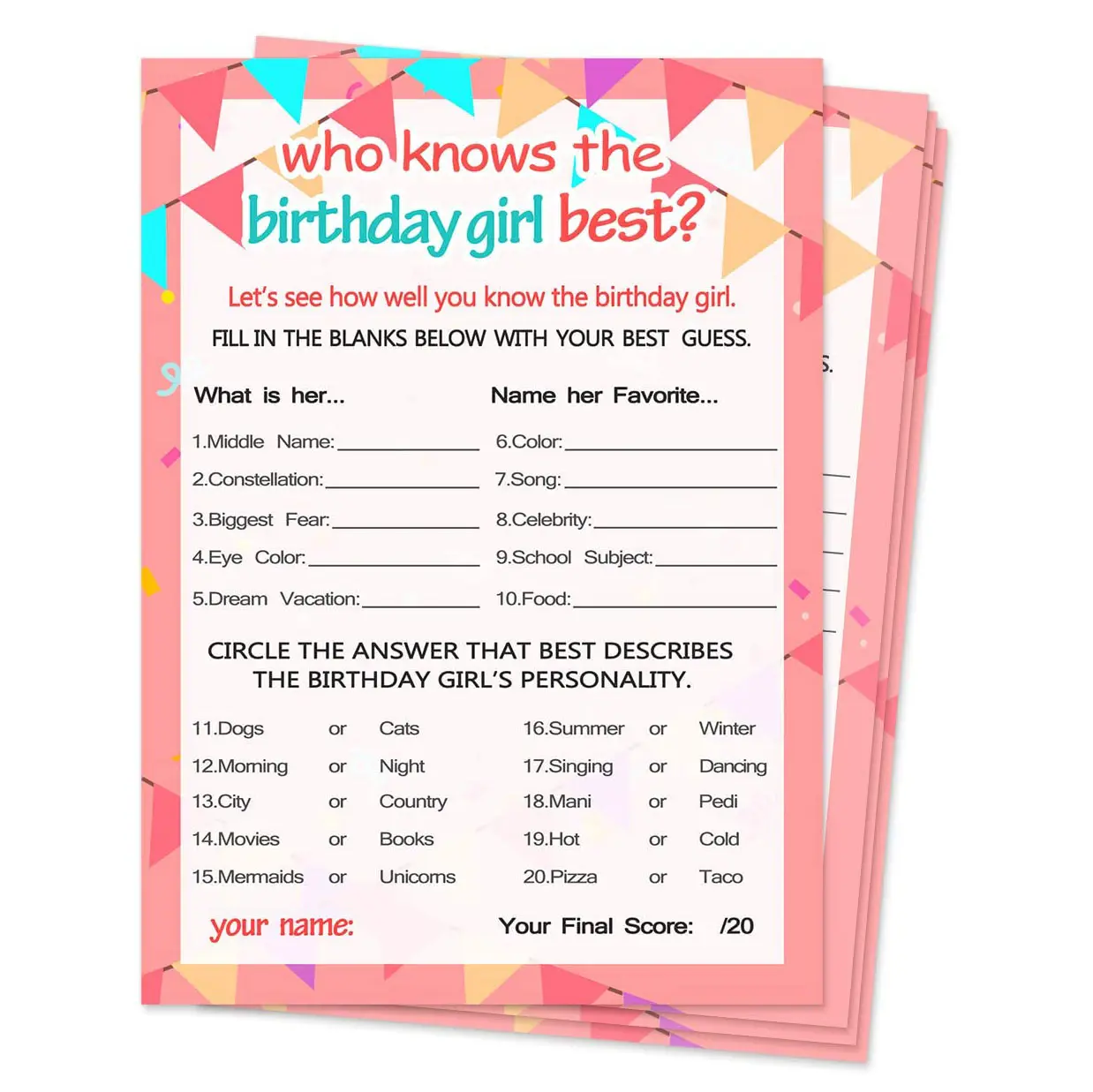 Nicro מותאם אישית יום הולדת ספקי צד תינוק מקלחת מי יודע את יום הולדת ילדה הטובה ביותר יום הולדת ילדה מסיבת משחקי נייר כרטיסים