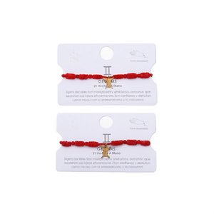 Pulsera de Cuentas Gemini Fashion con Dije de Estrella Roja, Chapada en Oro, Joyería Unisex para Festivales - Product Image 1