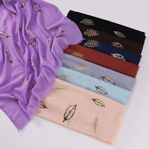 Pañuelo Hijab de Lujo de Algodón y Lino <span class=keywords><strong>TR</strong></span> con Estampado de Lámina Dorada, Pañuelo Musulmán para la Cabeza, Malasia, África, Dubái - Product Image 5