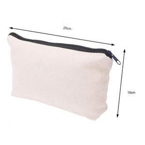 Low Moq <b>Black</b> Color Cotton Cosmetic <b>Bag</b> Pouch Custom Logo Printed Cotton Zipper Pouch Cotton Canvas Toiletry Travel <b>Bag</b> - Product Image 5
