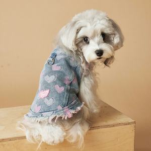 Chaleco para perro con patrón de corazón nuevo de alta calidad, chaqueta vaquera bonita para perro, <span class=keywords><strong>ropa</strong></span> para mascotas de primavera y verano - Product Image 6