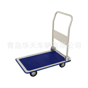 Chariot à plateau Hua Tian 710x440x880mm, pliable, à quatre roues, en plastique, pour le transport en supermarché - Product Image 3