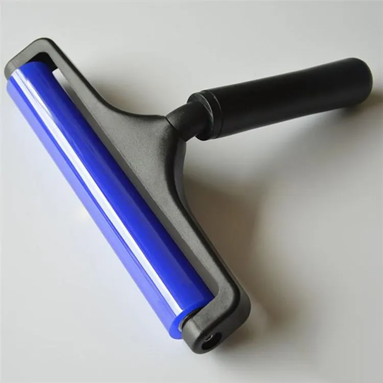 플라스틱/검은색 알루미늄 손잡이가 있는 12 인치 파란색 스티키 린트 롤러, 롤러 먼지 제거를 위한 클린룸에서 사용하기에 적합