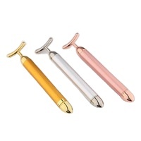 Barra di bellezza in oro 24k vibrante in metallo con Logo 2024 personalizzato elettrico per sollevamento della pelle del viso - Product Image 6