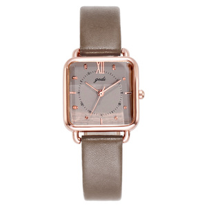 Reloj de Mujer Vintage con Esfera Cuadrada Grande, Correa de Cuero, Resistente al Agua, Cuarzo, Estilo Elegante para Navidad - Product Image 6