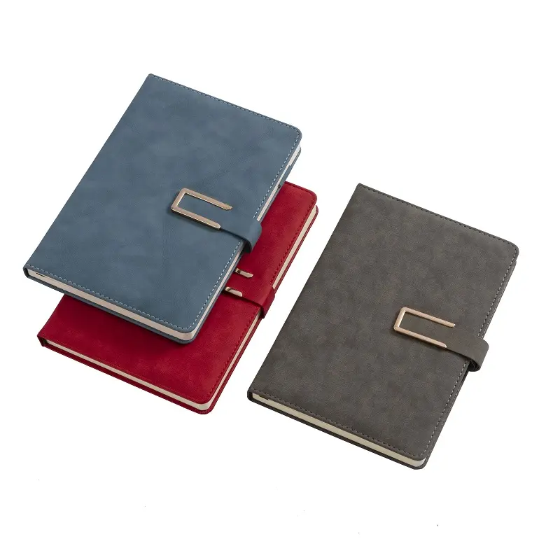 Wholesale A5 2023 Diary Round Stamp Buckle LeatherJournal Notebook English Custom Language Accepted