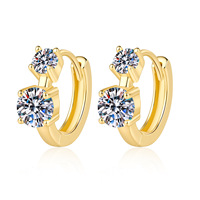 Boucles d'oreilles en argent S925, couleur D, certificat GRA, clarté VVS, 1,2 ct, coupe ronde, bijoux en moissanite, boucles d'oreilles en moissanite
