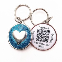 Personalisiertes NFC Benutzerdefiniertes Logo Metall-ID QR-Code Haustier-Anhänger für Hunde und Katzen