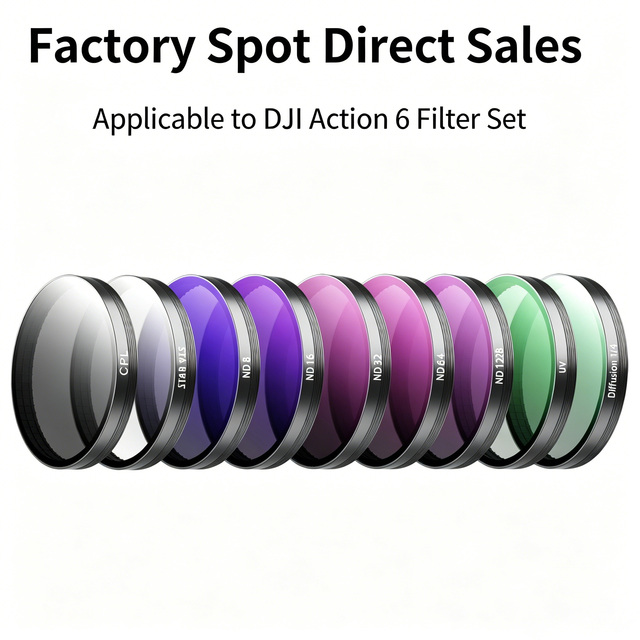 Adjustable CPL Polarizing Filter & Rotatable ND Filter Set for DJI Action 6 CPL Polarizer & ND8 ND16 ND32 ND64 UV STRA