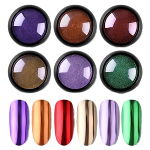 Poudre miroir pour ongles en chrome métallique, 12 couleurs, 9 g, ensemble de pigments brillants pour la décoration des ongles professionnelle - Product Image 3