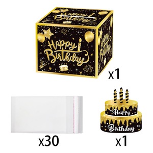 Cajas Sorpresa para Fiestas de Cumpleaños de Nicro Factory, Accesorios para Ambiente Festivo, Juego de Sacar Dinero, Cajas de Papel Negras y Doradas para Agarrar Dinero - Product Image 3