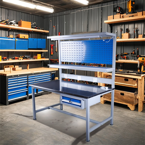 Bàn làm việc sửa chữa máy tính bằng thép không gỉ có thể điều chỉnh, bán chạy năm 2025, có ngăn kéo nhiều tầng và ổ cắm, dùng cho xưởng sửa chữa và cửa hàng sửa chữa - Product Image 2