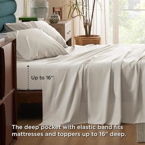 Factory King Size 100% Cotton Percale Bed <strong>Sheets</strong> <strong>Fitted</strong> <strong>Sheet</strong> with <strong>Deep</strong> Pocket - Product Image 3