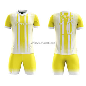 CW 25-26 Nieuwe Groothandel Topkwaliteit Snel Droogende Ademend Voetbalshirt Geel & Groen Klassiek Voetbaltenue USA Voetbaltenue - Product Image 4