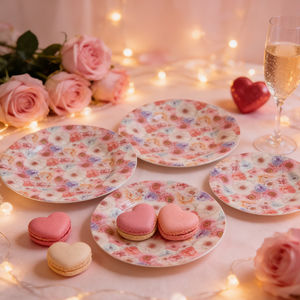 Platos de Melamina Personalizados con Impresión Completa de Rosas de Alta Calidad, Juego de Platos de Melamina, Vajilla - Product Image 4