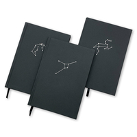 Carnet de notes A5 personnalisé en papier noir pour Constellation