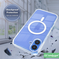 Couverture de téléphone innovante en tpu pc protection de contrôle de caméra étui de téléphone portable magnétique transparent pour iphone 16