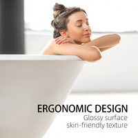 Baignoire autoportante en pierre artificielle noire de style européen, écologique, facile à nettoyer et durable, pour salle de bain au design moderne, utilisation hôtelière
