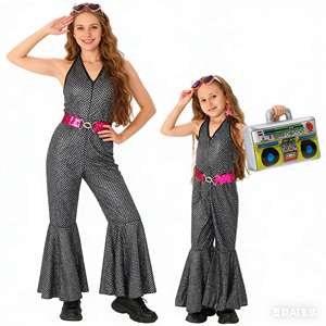 Disfraz de Halloween con Lentejuelas Brillantes, Traje <span class=keywords><strong>Disco</strong></span> Retro de los 70 y 80, para Mujeres, Hombres, Niños, Cantantes, Actuaciones en Escenario y Discotecas - Product Image 4